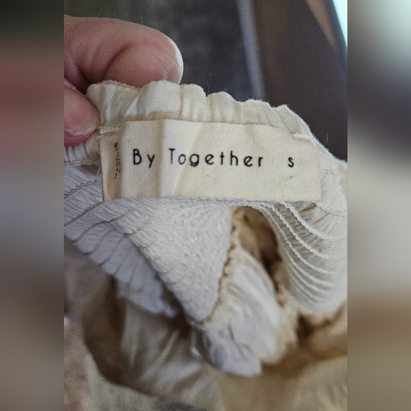 BY TOGETHER Boho Woven Babydoll mini dress in cream. Size Small - Picture 12 of 15